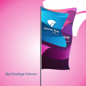 Nachhaltige Hissfahne im Hochformat