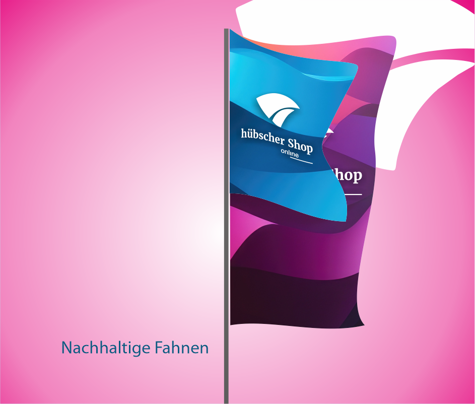 Nachhaltige Hissfahne im Hochformat